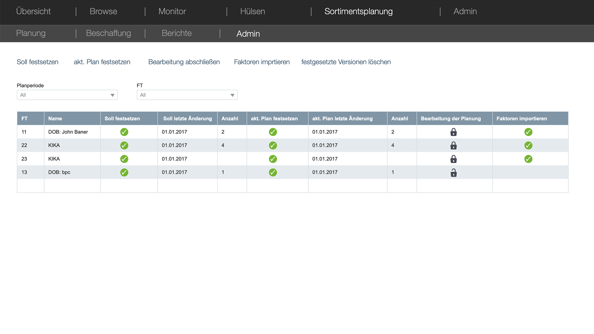 Versionierung und Sperrungen